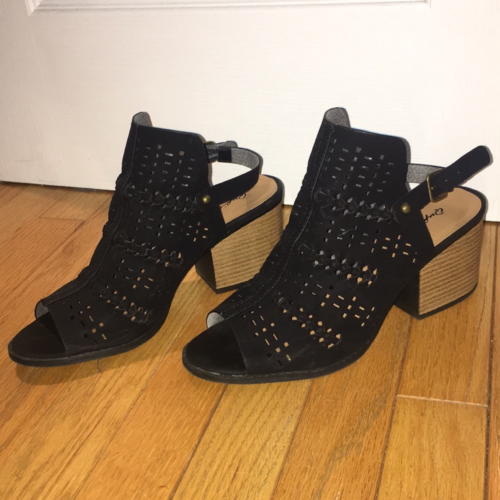 Black Peep Toe Booties
